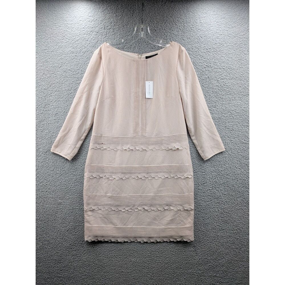 Banana Republic Women's sz 8 Pink Polka Dot Laser Cut Scallop Edge Style 480605